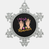 ネイルアーティスト信じインマニキュア スノーフレークピューターオーナメント (正面)