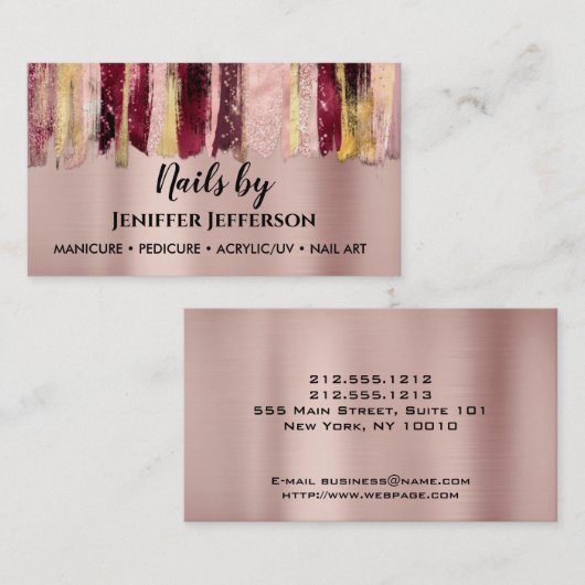 ネイルアーティスト名刺 予約カード (正面/裏面)