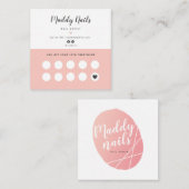 ネイルアーティスト名刺、爪、 ネイルロイヤリティカード スクエア名刺 (正面/裏面)