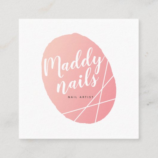 ネイルアーティスト名刺、爪、 ネイルロイヤリティカード スクエア名刺 (裏面)