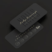 ネイルアーティスト技術者パンチブラックロイヤリティカード 名刺