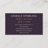 ネイルアーティスト抽象芸術紫金ゴールド波色 名刺 (裏面)