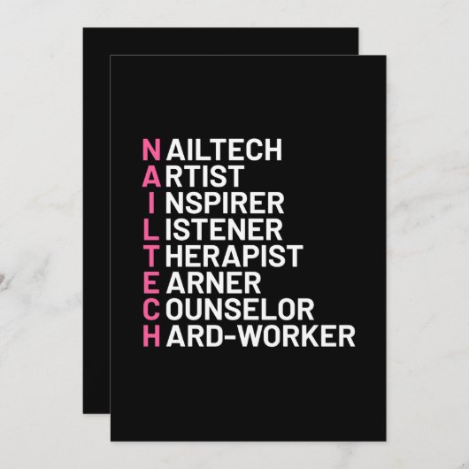 ネイルアーティスト検査器 招待状 (正面/裏面)