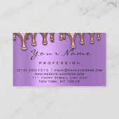 ネイルアーティスト爪、 ネイルラッシュメイクアップピンクパープルブラウン 名刺 (裏面)
