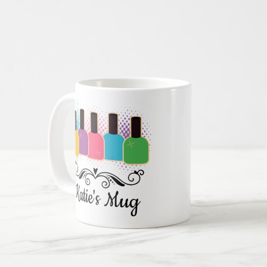 ネイルアーティスト爪、 ネイル技術美しい技術者 コーヒーマグカップ (正面左)