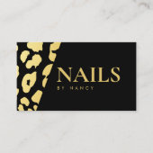 ネイルアーティスト金ゴールドヒョウ印刷 名刺 (正面)