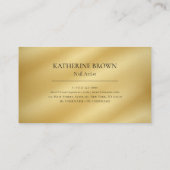 ネイルアーティスト金ゴールドプロフェッショナル美しいサロン 名刺 (裏面)