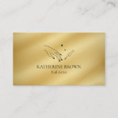 ネイルアーティスト金ゴールドプロフェッショナル美しいサロン 名刺 (正面)
