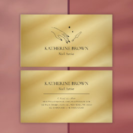 ネイルアーティスト金ゴールドプロフェッショナル美しいサロン 名刺