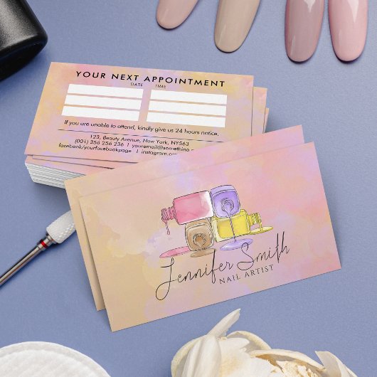 ネイルアーティスト – ウォーターカラーアートパステル 名刺