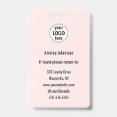 ネイルアーティスト ピンク フォト ロゴ 名前 バッジ (裏面)