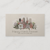 ネイルアーティスト-フローラ水彩アートイラストレーション 名刺 (正面)