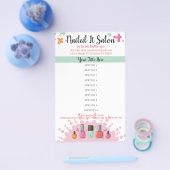 ネイルアーティスト マニキュア ペディキュア サロン 料金表 チラシ (シングル)