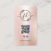 ネイルアーティスト ローズゴールド QRコード Instagramプロフィール 名刺 (裏面)