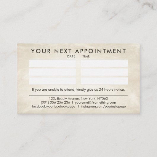 ネイルアーティスト – 水彩フローライラストレーション 名刺 (裏面)