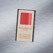 ネイルアーティスト-赤いネイルのマグネティック・カード マグネット名刺 (インサイチュ)