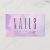 ネイルアーティストQRコード&ロゴパープルホログラフィック 名刺 (正面)