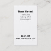 ネイルアートのネイルアーティストのネイルアーチストの美容院 名刺 (裏面)