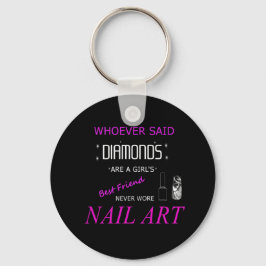 ネイルアートは最高の友友ボタンのキーチェーン キーホルダー