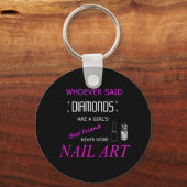 ネイルアートは最高の友友ボタンのキーチェーン キーホルダー (正面)