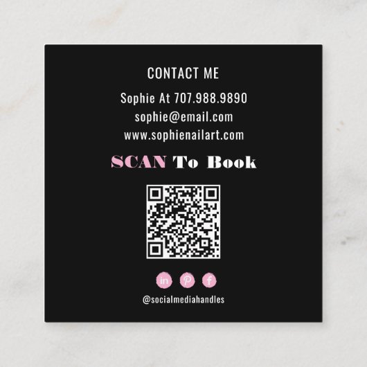 ネイルアートアーティストの名刺 スクエア名刺 (裏面)