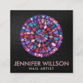 ネイルアートカラフルマンダラ – アポイントメント スクエア名刺 (正面)
