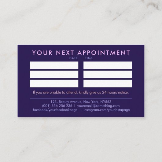 ネイルアートカラフルマンダラ – アポイントメント 名刺 (裏面)