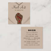 ネイルアートサロンボホエレガントハ描ンド&ハート スクエア名刺 (正面/裏面)