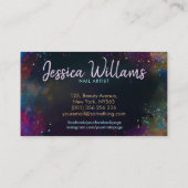 ネイルアートスタジオ – カラフル抽象芸術 名刺 (裏面)