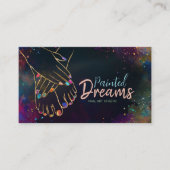 ネイルアートスタジオ – カラフル抽象芸術 名刺 (正面)