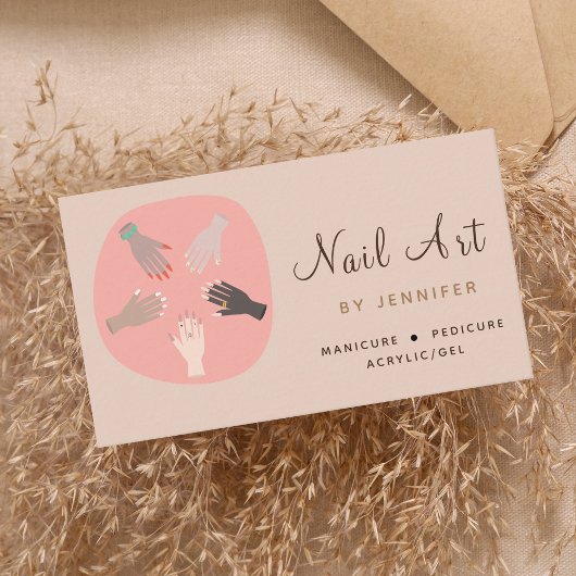 ネイルアートテクニシャン アーティスト ソーシャルメディア 現代の楽しみ 名刺