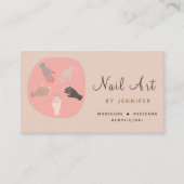 ネイルアートテクニシャン アーティスト ソーシャルメディア 現代の楽しみ 名刺 (正面)