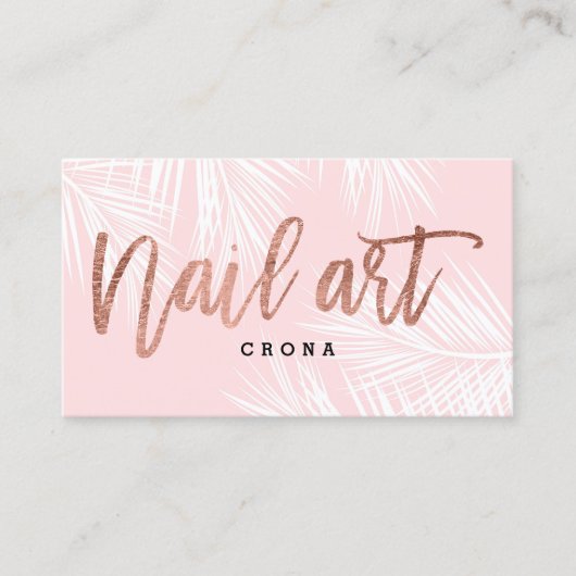 ネイルアートバラ金ゴールドスクリプトピンクヤシの木 名刺 (正面)