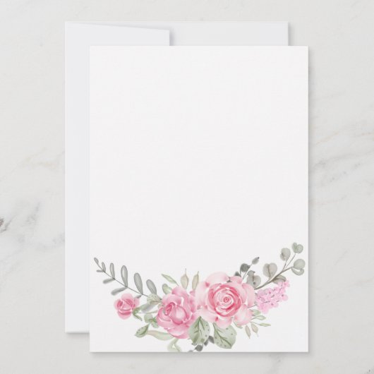 ネイルアートファンシーフローラ誕生日パーティーへの招待 招待状 (裏面)