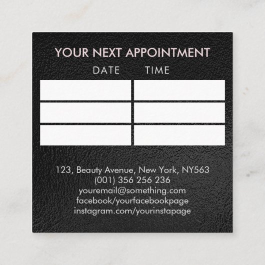 ネイルアートマンダラパールピンクマーブル スクエア名刺 (裏面)