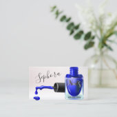 ネイルアート技術者 – ブルー爪、 ネイルポーランド 名刺 (スタンド正面)