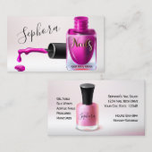 ネイルアート技術者 – 明るい赤紫色爪、 ネイルポーランド 名刺 (正面/裏面)