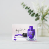 ネイルアート技術者 – 紫爪、 ネイルポーランド 名刺 (スタンド正面)