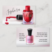 ネイルアート技術者 – 赤爪、 ネイルポーランド 名刺 (正面/裏面)