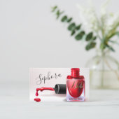 ネイルアート技術者 – 赤爪、 ネイルポーランド 名刺 (スタンド正面)