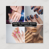 ネイルアート美しいサロンマニキュア専門QRコード スクエア名刺 (正面)