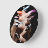 ネイルアート ラウンド壁時計 (傾斜)