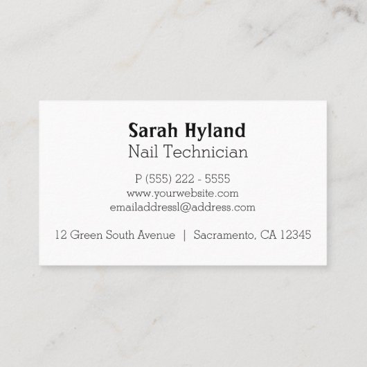 ネイルアート 名刺 (裏面)