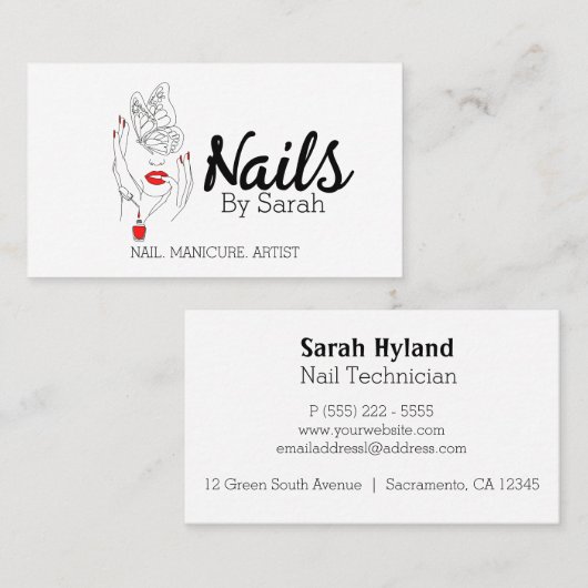 ネイルアート 名刺 (正面/裏面)