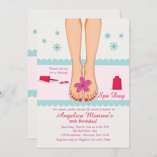 ネイルケアされた足の誘惑 招待状 (正面/裏面)