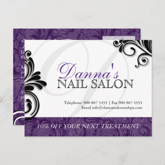 ネイルサロンとスパ広告のはがき ポストカード (正面/裏面)