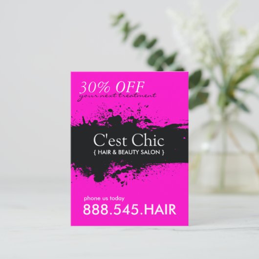 ネイルサロンとスパ広告のはがき ポストカード (スタンド正面)