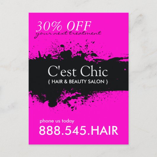 ネイルサロンとスパ広告のはがき ポストカード (正面)