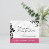 ネイルサロンとスパ広告のはがき ポストカード (スタンド正面)