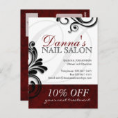 ネイルサロンとスパ広告のはがき ポストカード (正面/裏面)